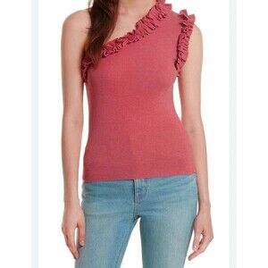 New Rebecca Taylor La Vie One Shoulder Tea Rose Tank Size Small Retail $250